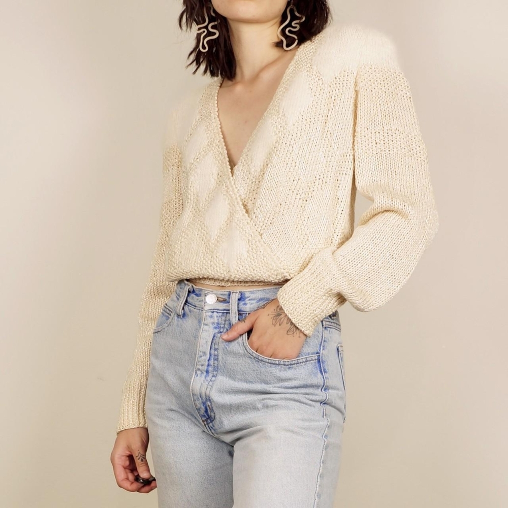 Vtg wool v-neck sweater